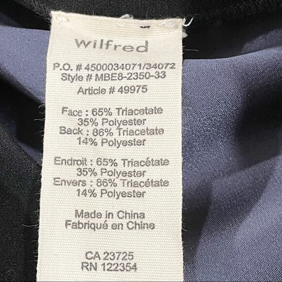 Wilfred Boxy Structured Top Snap Waist Blouse Black Blue XS - Picture 6 of 8